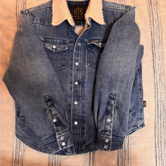 STS Ranchwear Blue Jean Jacket with Sherpa Cream Lining - Picture 5 of 6